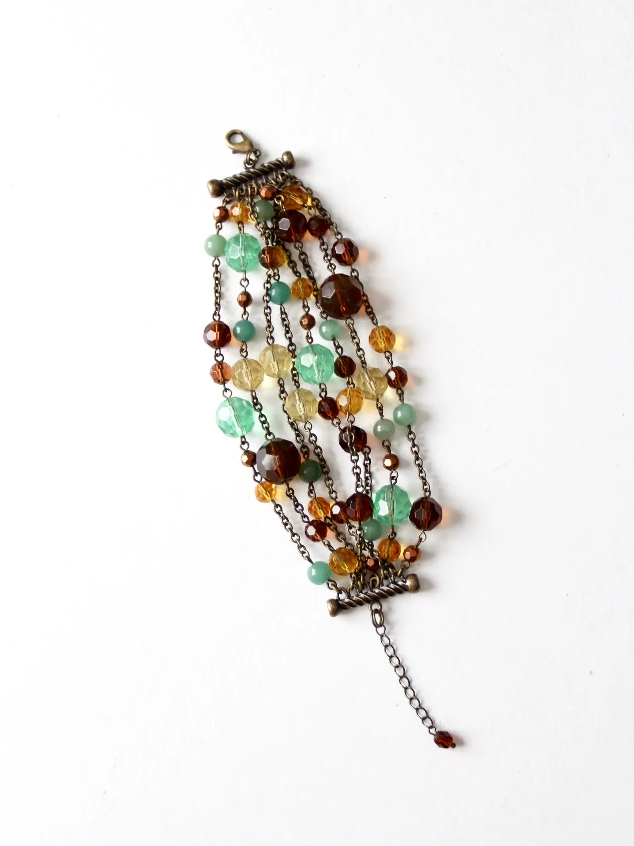 vintage faceted bead multi-chain bracelet