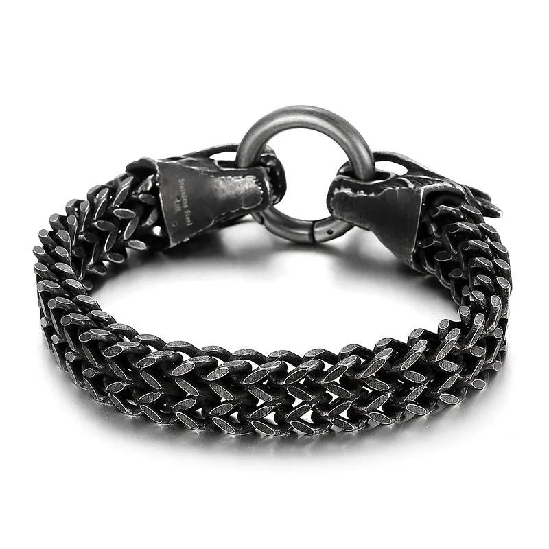 Vintage-Inspired Men's Titanium Steel Bracelet with Unique Faucet Design - Perfect Gift for Him