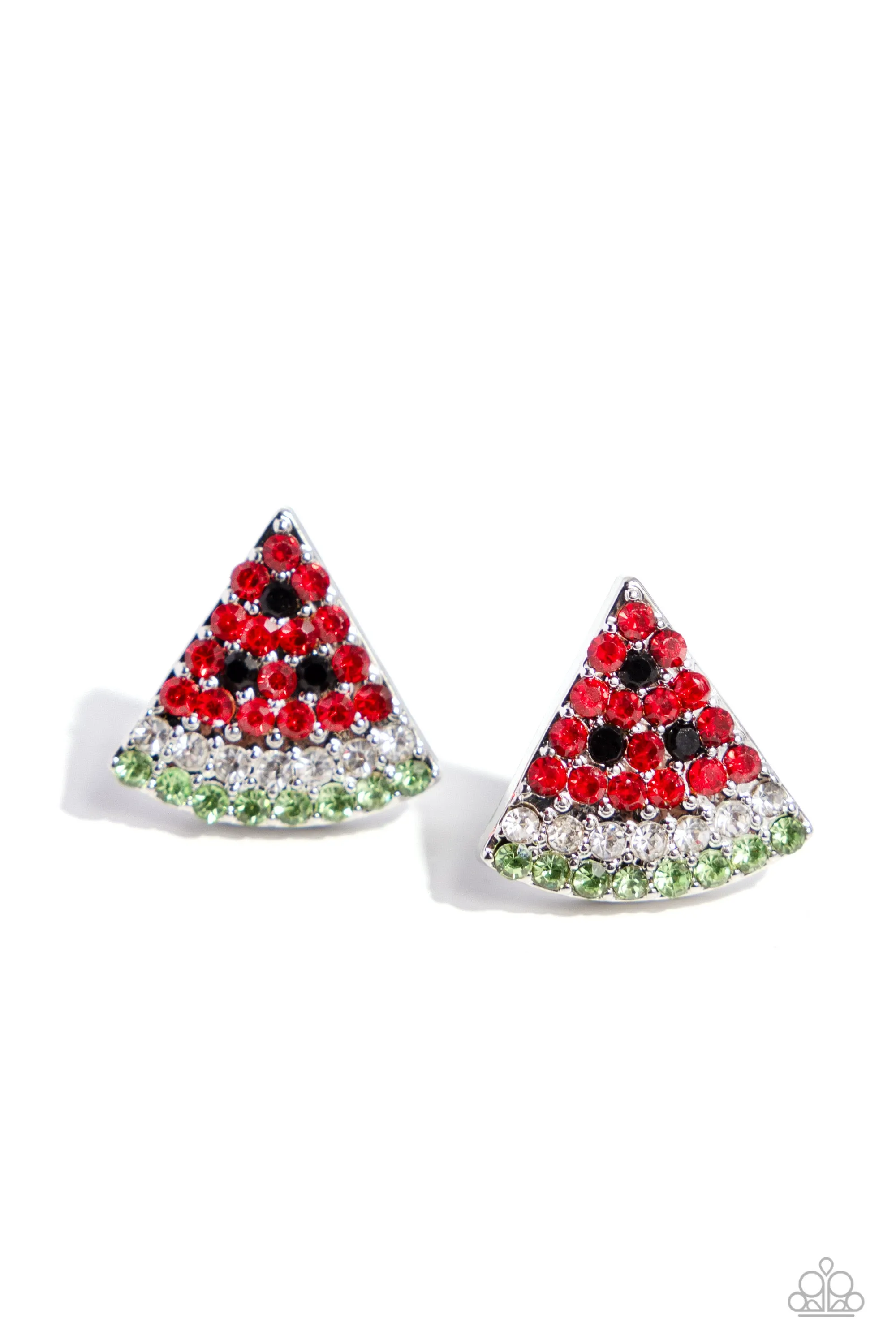 Watermelon Slice - Red Earrings - Paparazzi Accessories