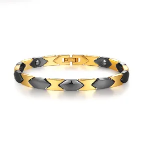 Women's Fashion Black and Gold Bracelet