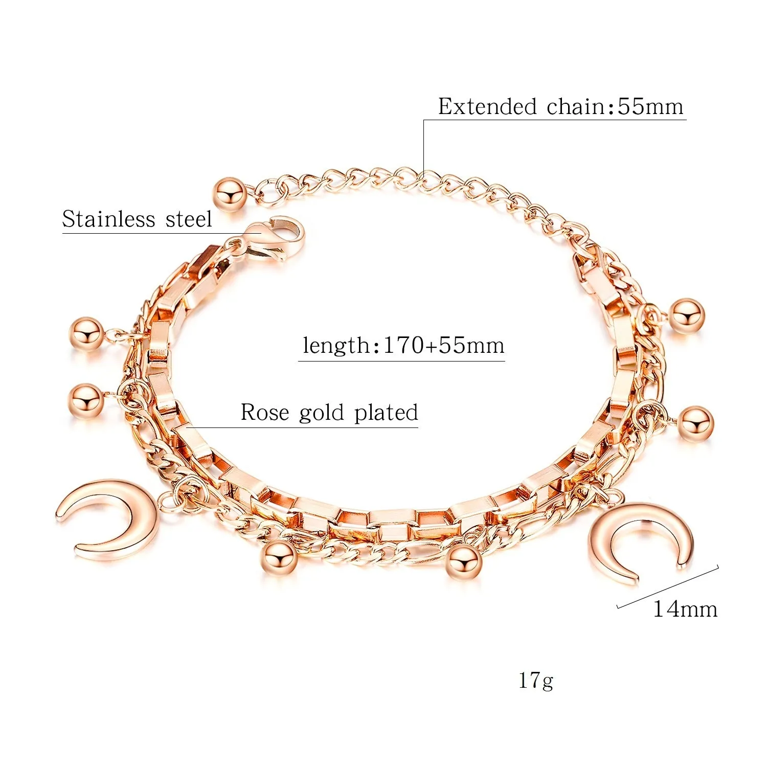 Women's Fashion Moon Bracelet