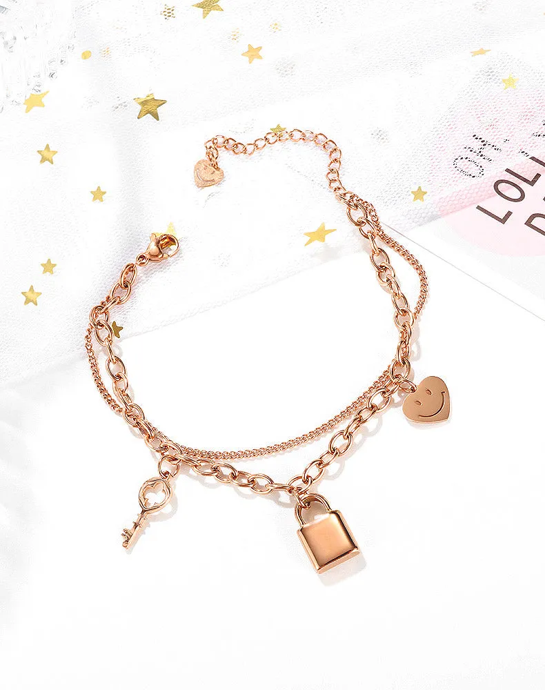 Women's Fashion Smiling Lock Bracelet