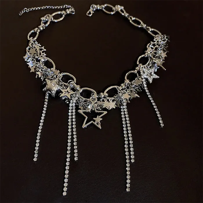 Y2K Stars Rhinestone Necklace