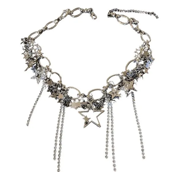 Y2K Stars Rhinestone Necklace