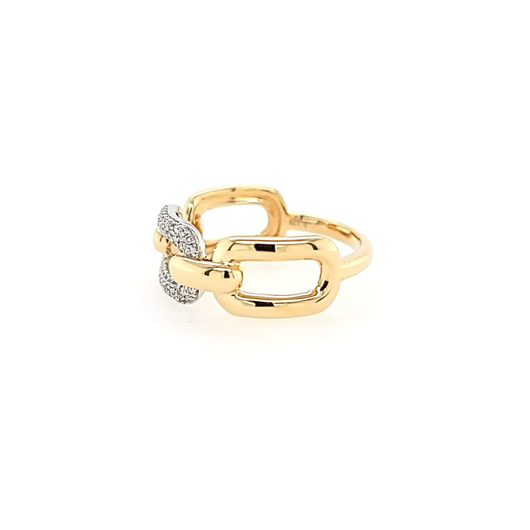 Yellow Gold Diamond Chain Ring (I7205)