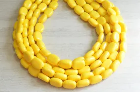 Yellow Womens Statement Acrylic Lucite Beaded Chunky Necklace- Lauren